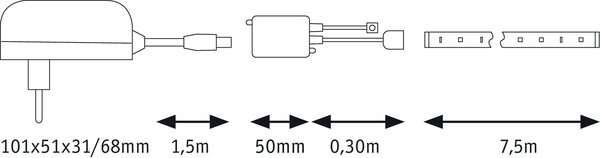Paulmann 78979 SimpLED, LED pásek 26W RGB včetně trafa a dálkového ovládání, 7,5m