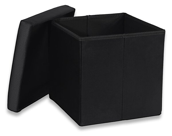 Černý skládací taburet CUBEXO VELVET M