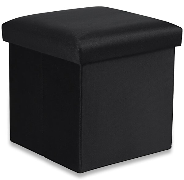Černý skládací taburet CUBEXO VELVET M