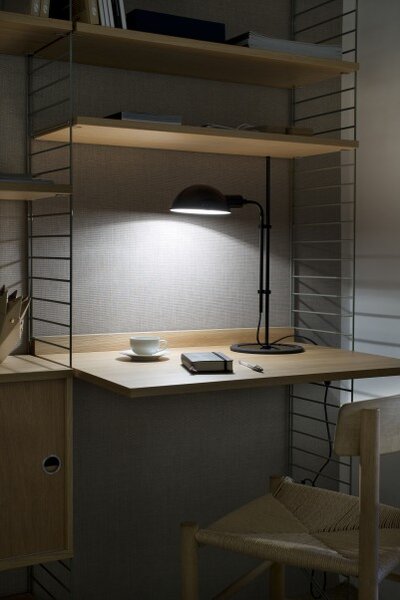 Marset A641-020 Funiculí S, stolní lampa nadčasového designu, 1xE14, šedá RAL 7003, 50,3cm