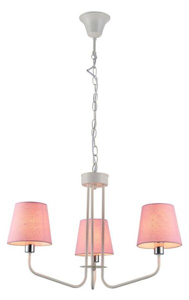 Candellux Růžový závěsný lustr York Ledea pro žárovku 3x E14 50203097