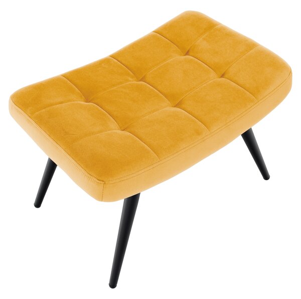 Křeslo s podnoží, žlutá Velvet látka/černá, HABEN