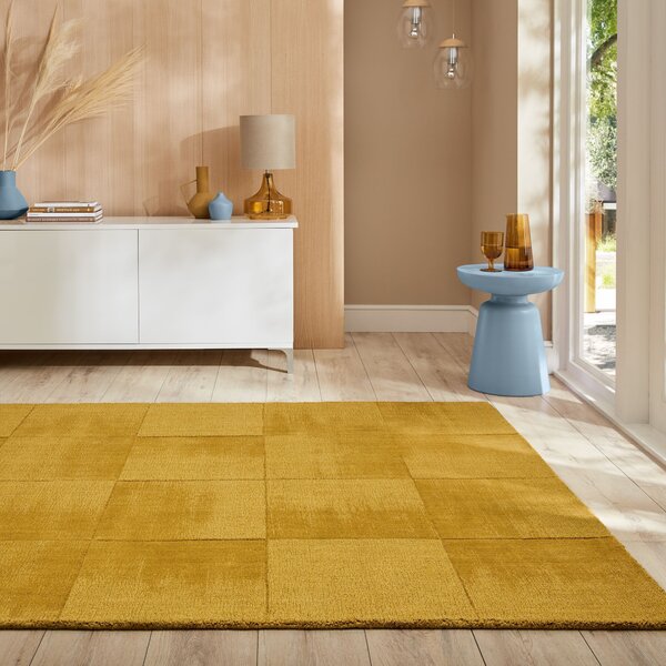 Flair Rugs, Kusový koberec Demi Check Ombre Yellow, 200x290, žlutá, ložnice