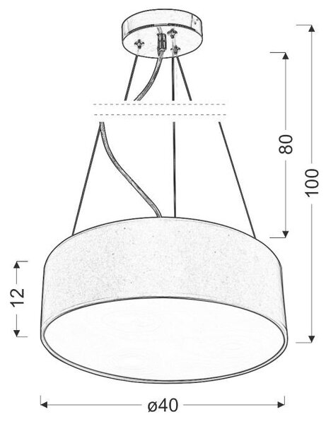 Candellux Šedý závěsný lustr Kioto pro žárovku 3x E27 31-67722