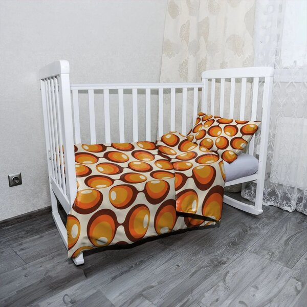 Sablio Dětské povlečení do postýlky Karamelové kruhy - 120x90 / 40x60