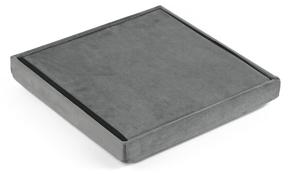 Šedý skládací taburet ZAREX VELVET L
