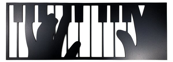 Dřevěná nástěnná dekorace Hra na piano černé