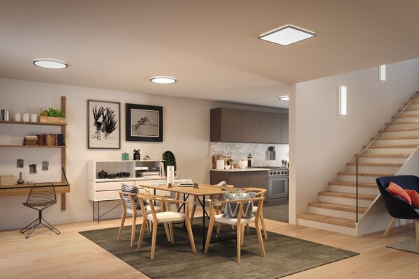 Paulmann 71009 Atria Shine, matně chromové stropní svítidlo s korónou, 22W LED 4000K tříkrokové stmívání, 42x42cm