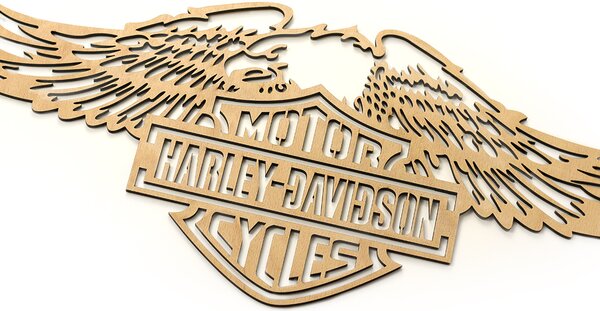 Dřevěná nástěnná dekorace Harley Davidson orel