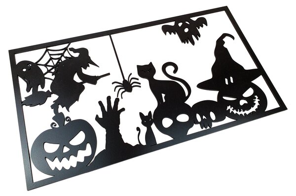 Dřevěná nástěnná dekorace Halloween černý