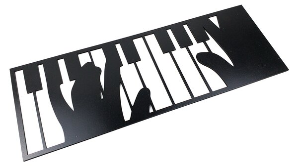 Dřevěná nástěnná dekorace Hra na piano černé