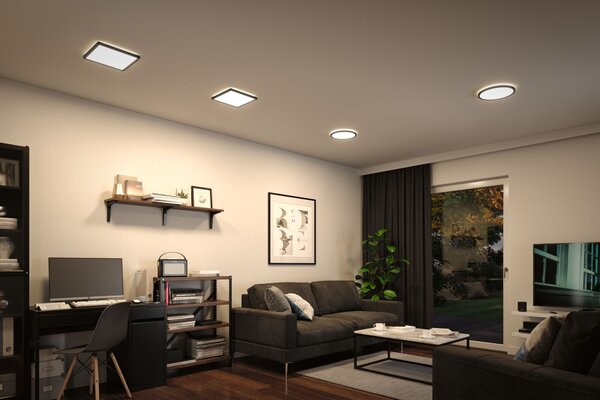 Paulmann 71012 Atria Shine, černé stropní svítidlo s korónou, 16W LED 4000K, průměr 29,3cm