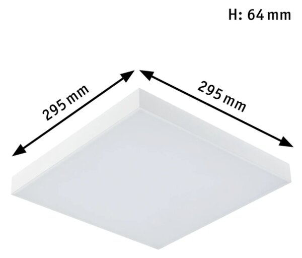 Paulmann 79904 Velora, bílý subtilní stropní LED panel Rainbow dynamic RGBW, 13,2W LED 3000-6500K, 29x29cm, dálkové ovládání