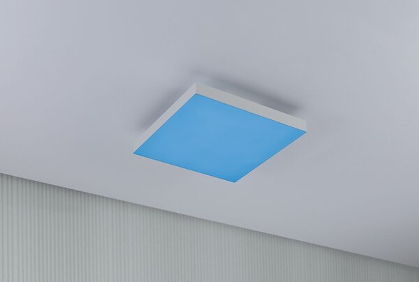 Paulmann 79904 Velora, bílý subtilní stropní LED panel Rainbow dynamic RGBW, 13,2W LED 3000-6500K, 29x29cm, dálkové ovládání