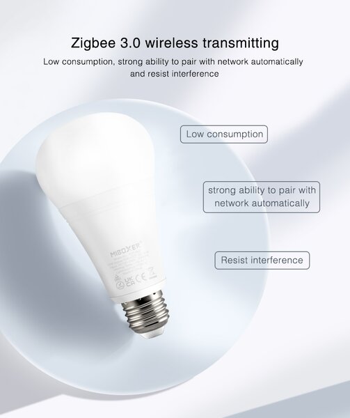 LED Solution Mi-Light MiBoxer ZIGBEE LED žárovka RGB+CCT 12W E27 FUT105Z