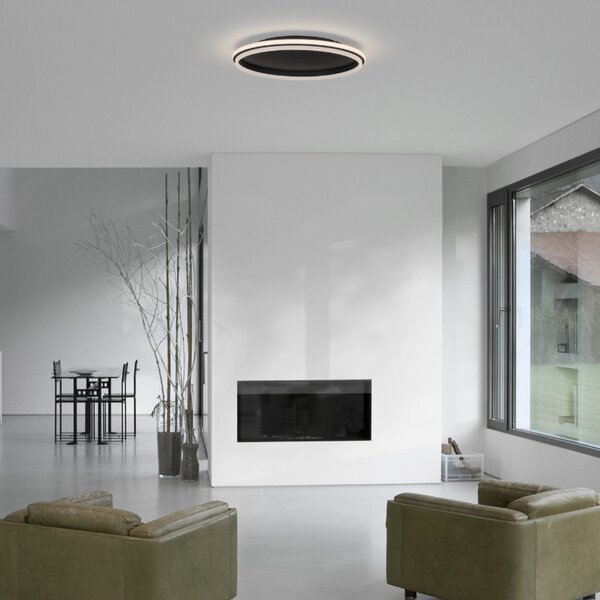 Černé kovové stropní LED světlo Nova Luce Willow 60 cm