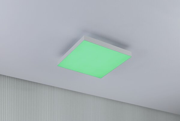 Paulmann 79904 Velora, bílý subtilní stropní LED panel Rainbow dynamic RGBW, 13,2W LED 3000-6500K, 29x29cm, dálkové ovládání