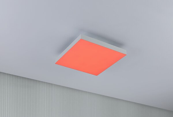 Paulmann 79904 Velora, bílý subtilní stropní LED panel Rainbow dynamic RGBW, 13,2W LED 3000-6500K, 29x29cm, dálkové ovládání