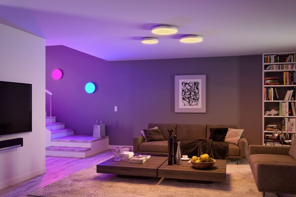 Paulmann 79897 Velora, subtilní stropní LED panel bez rámečku RGBW, ZigBee, 22W LED 3000K, průměr 40cm
