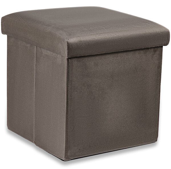 Hnědý skládací taburet CUBEXO VELVET M | FAVI.cz