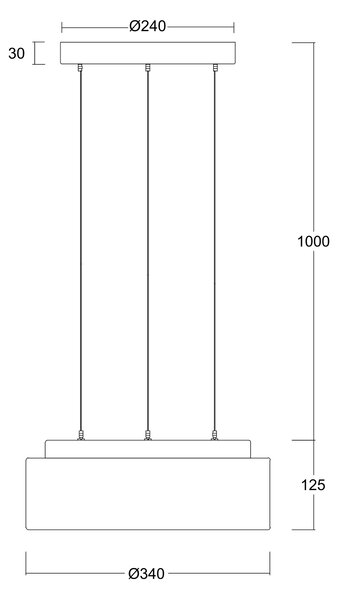 Osmont ERI67382 Eris LE2, závěsné svítidlo z triplexového skla s černým závěsem, LED 14W 3000K, IP40, prům. 34cm