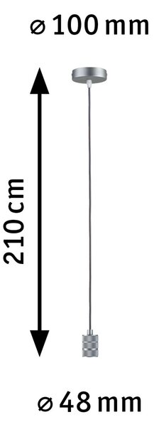 Paulmann 78434 Tilla, hliníkové svítidlo pro dekorativní žárovku, 1x60W E27 délka 210cm