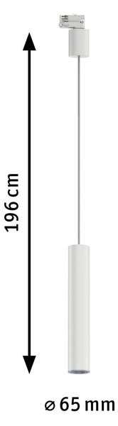 Paulmann 95398 ProRail3 Artemons, bílé závěsné svítidlo, 1x10W GU10, výška 38cm