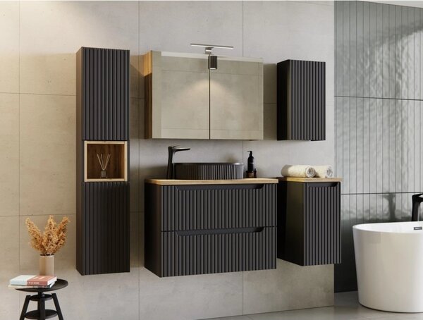 Comad Horní koupelnová skříňka Nova Black D 83-20-1D černá