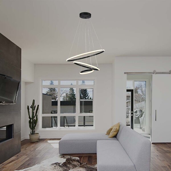 LED Solution Černé závěsné LED svítidlo kulaté 60cm 32W 8017