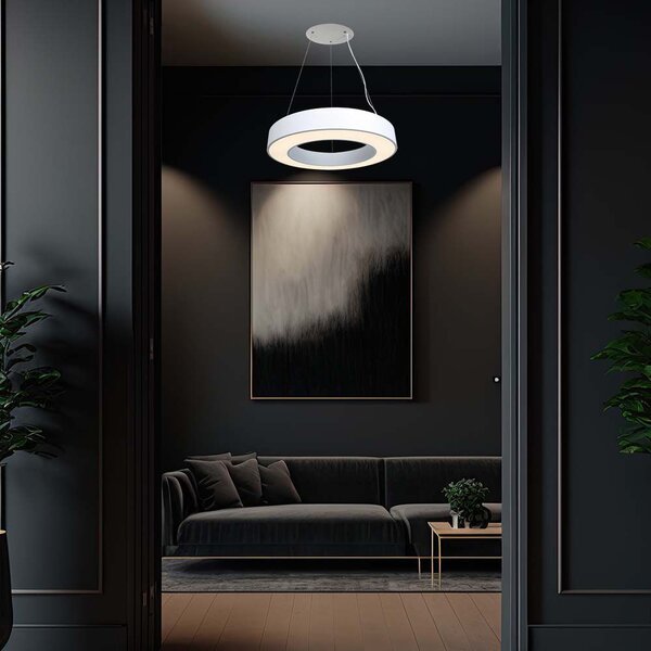 Bílé závěsné LED svítidlo kulaté 60cm 50W stmívatelné - LED Solution - LED lustry a svítidla > Lustry