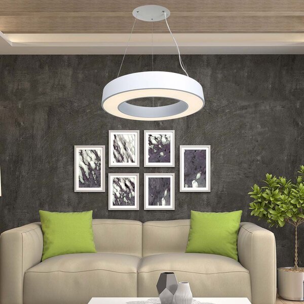 Bílé závěsné LED svítidlo kulaté 60cm 50W stmívatelné - LED Solution - LED lustry a svítidla > Lustry