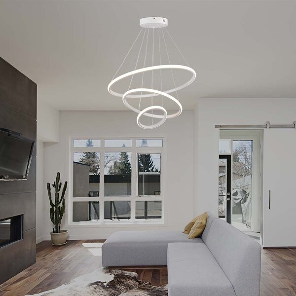 LED Solution Bílé závěsné LED svítidlo kulaté 60cm 32W 8018
