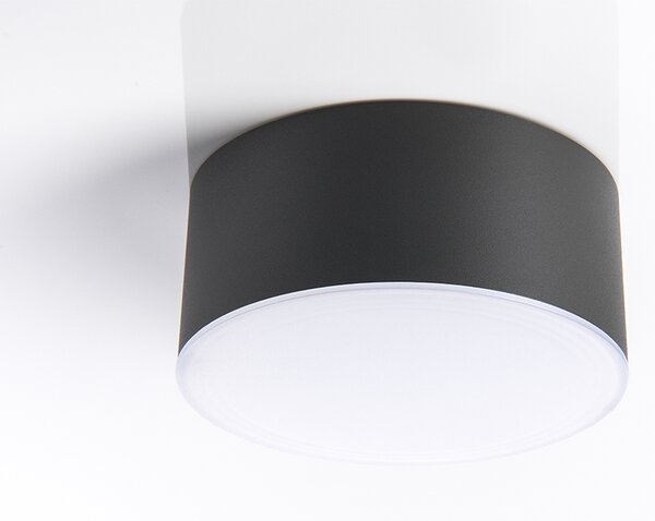 LED2 1010153 Button II, černé stropní svítidlo, 6/12W LED 3000K/4000K, prům. 15cm