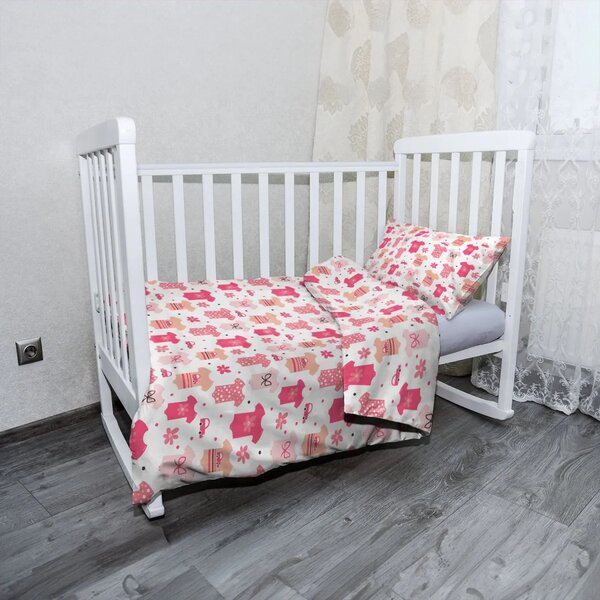 Sablio Mikroplyšové dětské povlečení do postýlky Bodýčka a puntíky - 120x90 / 40x60