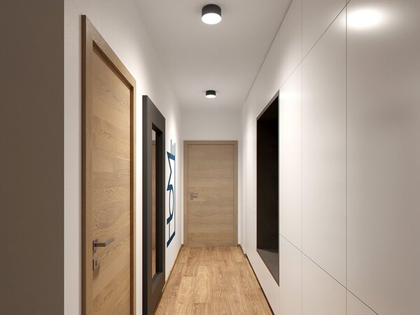 LED2 1010153 Button II, černé stropní svítidlo, 6/12W LED 3000K/4000K, prům. 15cm