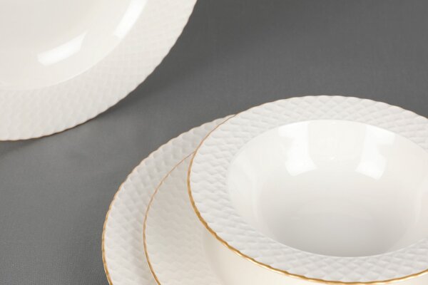 ASIR Porcelánová jídelní souprava 24 ks RICE GOLD bílá zlatá