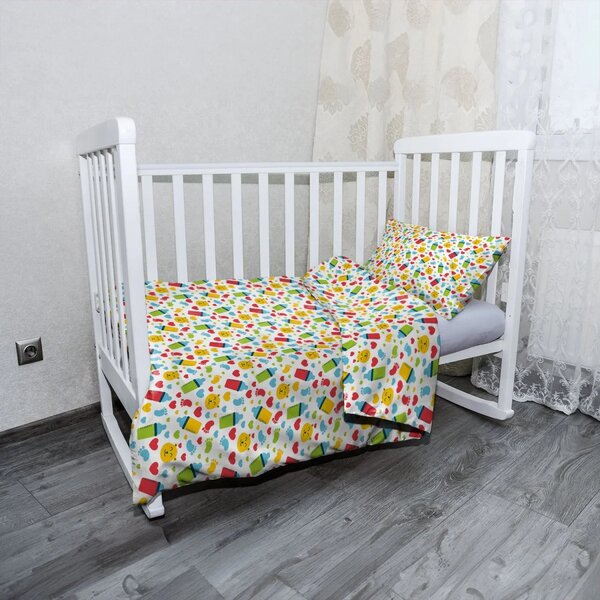 Sablio Mikroplyšové dětské povlečení do postýlky Kojenecké láhve a srdíčka - 120x90 / 40x60
