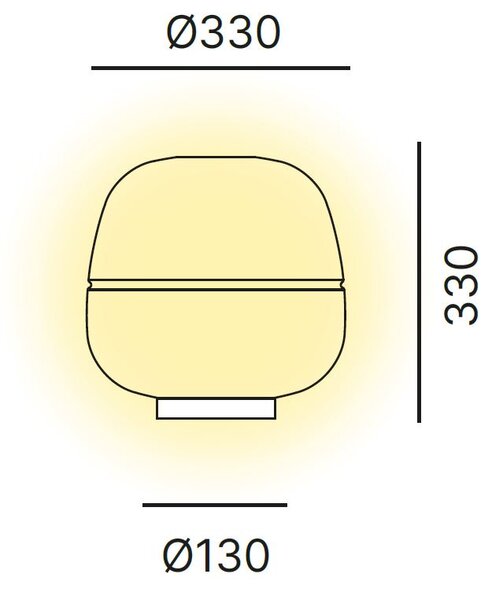 Quadrifoglio Group Afra, bílá stolní lampa z opálového matného skla, 1xE27, průměr 33cm