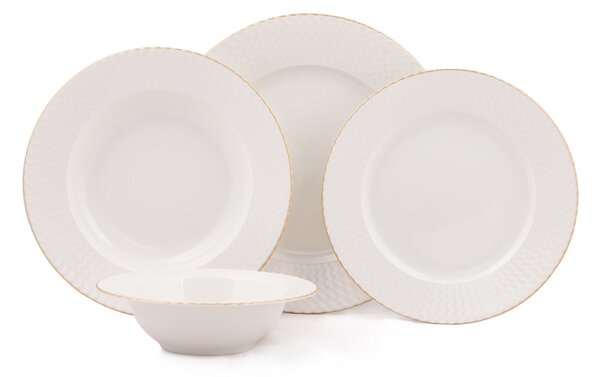 ASIR Porcelánová jídelní souprava 24 ks RICE GOLD bílá zlatá
