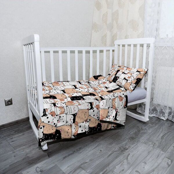 Sablio Mikroplyšové dětské povlečení do postýlky Roztomilá zvířátka - 120x90 / 40x60