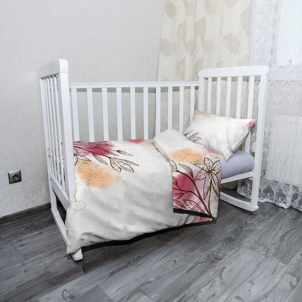 Sablio Dětské povlečení do postýlky Jarní akvarel - 120x90 / 40x60