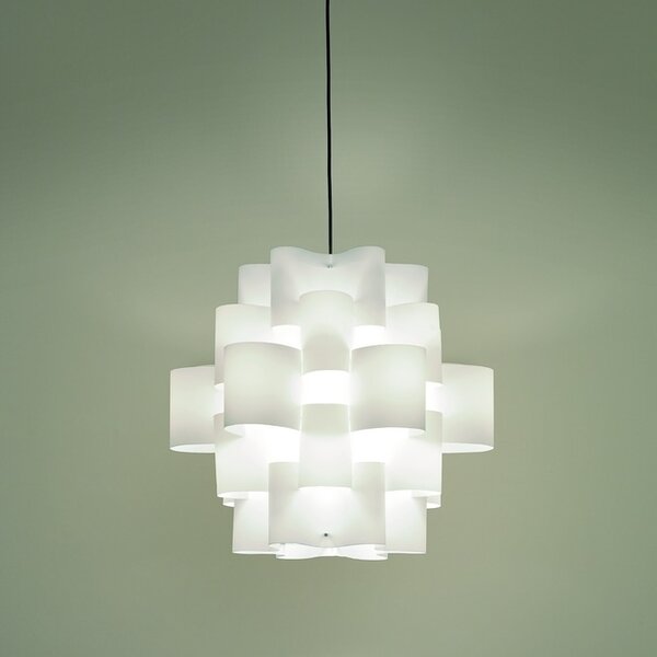 Quadrifoglio Group Sun, designové svítidlo z bílého textilu, 1x16W LED E27, průměr 50cm