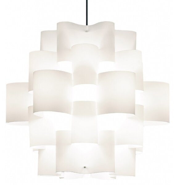 Quadrifoglio Group Sun, designové svítidlo z bílého textilu, 3x10W LED E27, průměr 75cm
