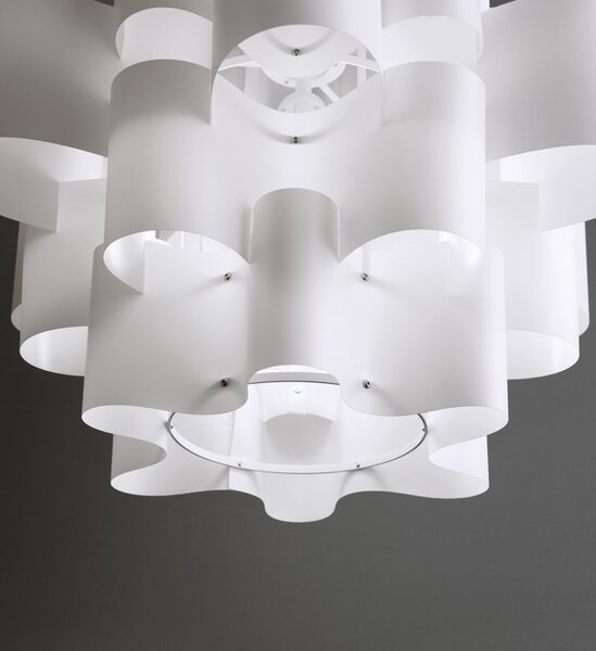 Quadrifoglio Group Sun, designové svítidlo z bílého textilu, 1x16W LED E27, průměr 50cm