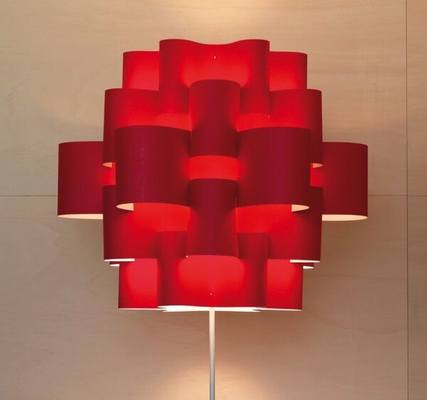 Quadrifoglio Group Sun, designová stolní lampička z červeného textilu, 1x16W LED E27, výška 71cm