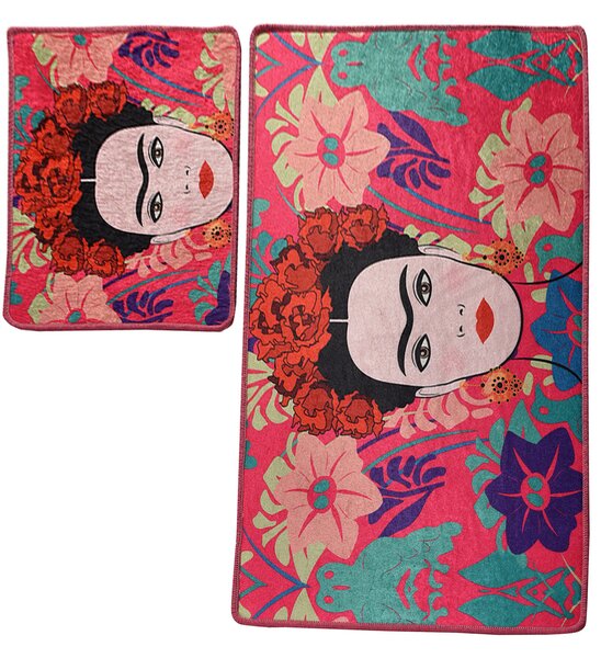 ASIR Koupelnová předložka FRIDA růžová Frida Kahlo 2 ks