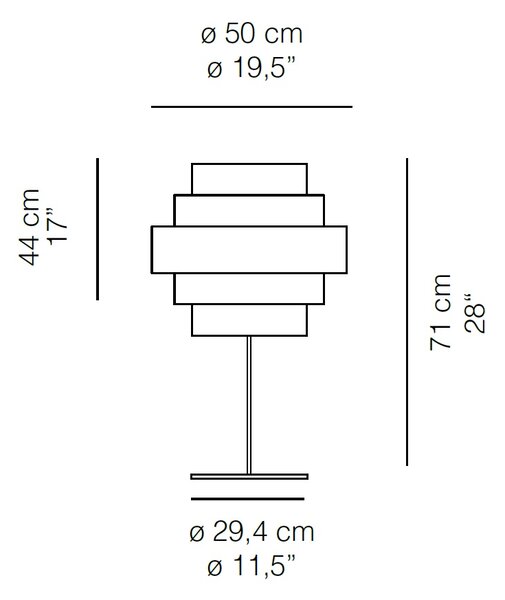 Quadrifoglio Group Sun, designová stolní lampička z bílého textilu, 1x16W LED E27, výška 71cm