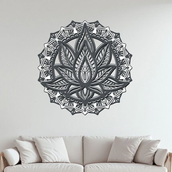 Dřevěná vrstvená mandala KVĚT VĚČNOSTI | Rozměry (cm): 60x60 | Zvolte barvu dekoru: Dub zlatý-Ořech-Wenge