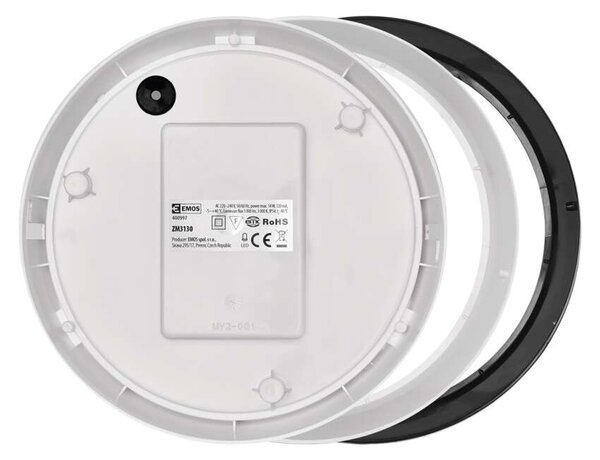 EMOS Bílé/černé LED stropní/nástěnné svítidlo Zuri 14W IP54 Barva světla: Teplá bílá ZM3130