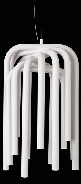 Quadrifoglio Group Pipes, závěsné svítidlo z trubek s bílou úpravou, 16x1W LED 2700K, délka 60cm